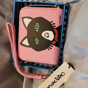 Marc Tetro Pink Cat Wallet Wristlet BNIB LS